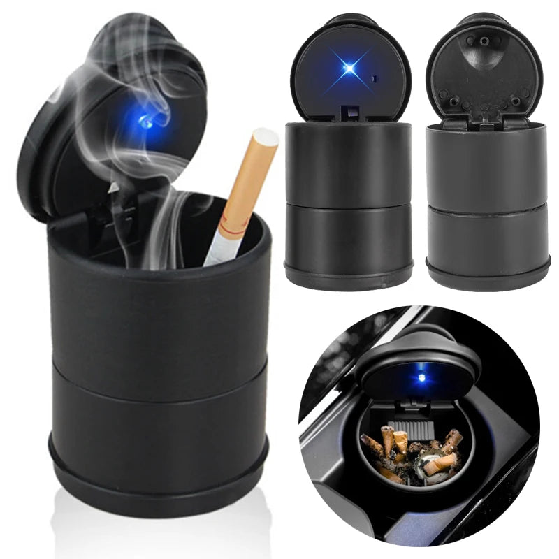 Portable Car LED Ashtray Garbage Storage Cup Cigarette Ashtray Holder Auto Interior Accessories Car LED Ash Tray Container