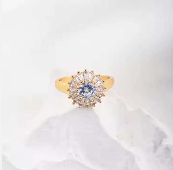 Zircon Diamond Ring